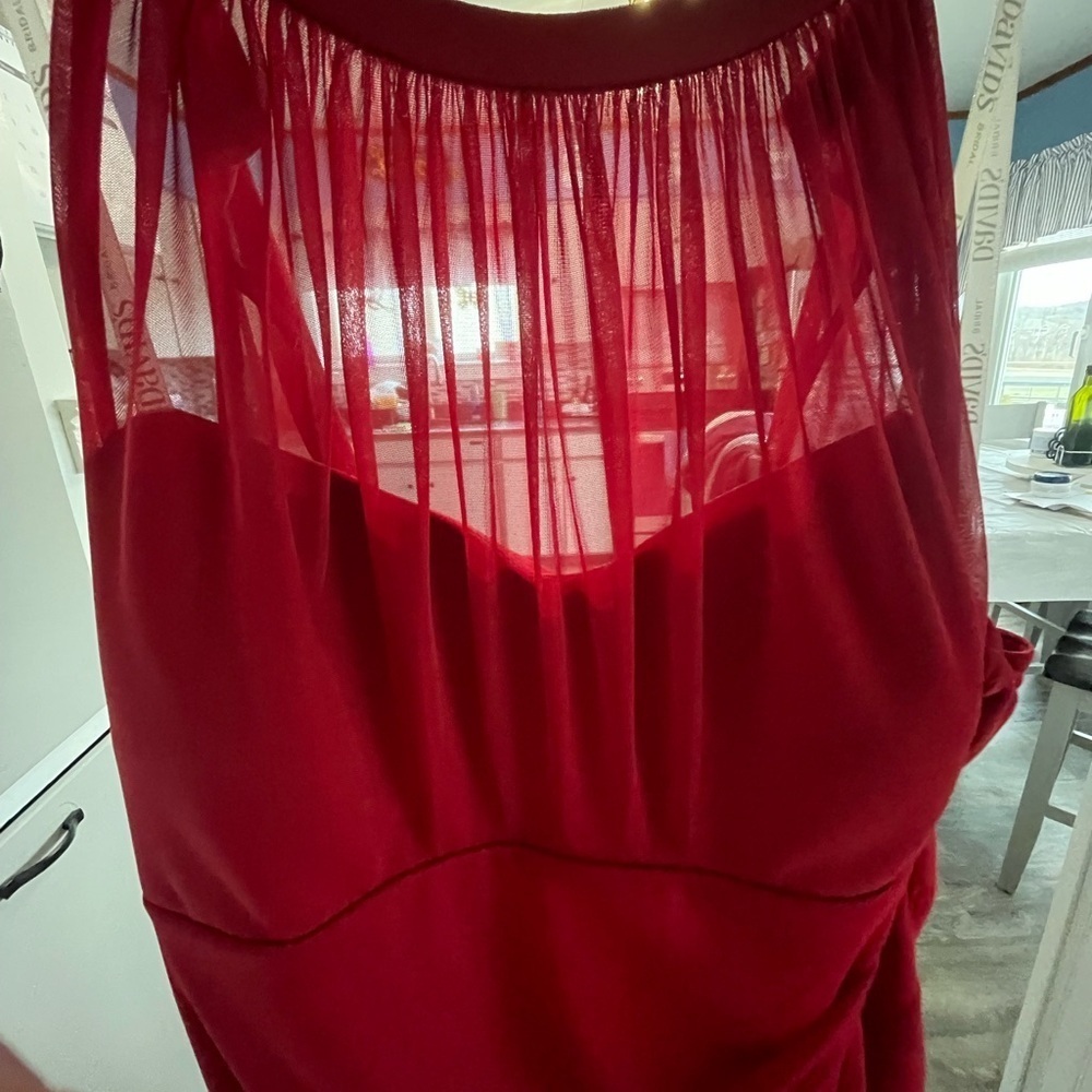 Elegant Red Cocktail or Special Occasion Dress from David’s Bridal Size 12 - Picture 5 of 5